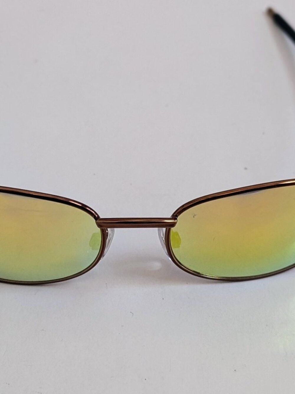NWT Vintage 90's Rectangle Metal Designer Sport Sunglasses (S. Brown)